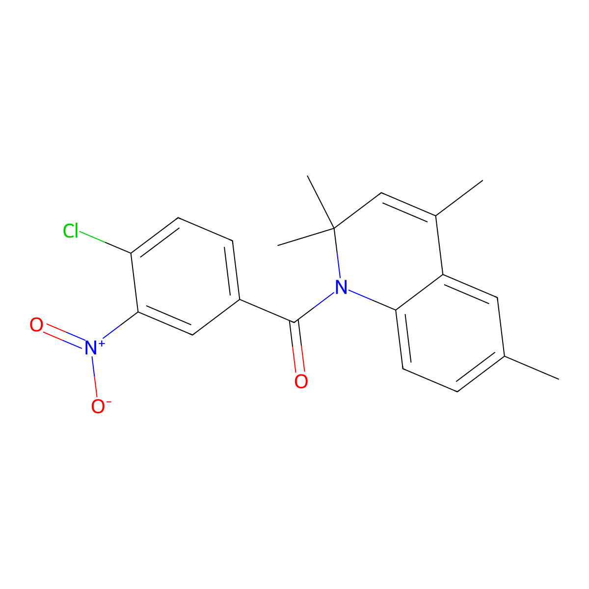 (4-chloro-3-nitrophenyl)(2,2,4,6-tetramethylquinolin-1(2H)-yl)methanone molecular structure, CAS 355430-64-7