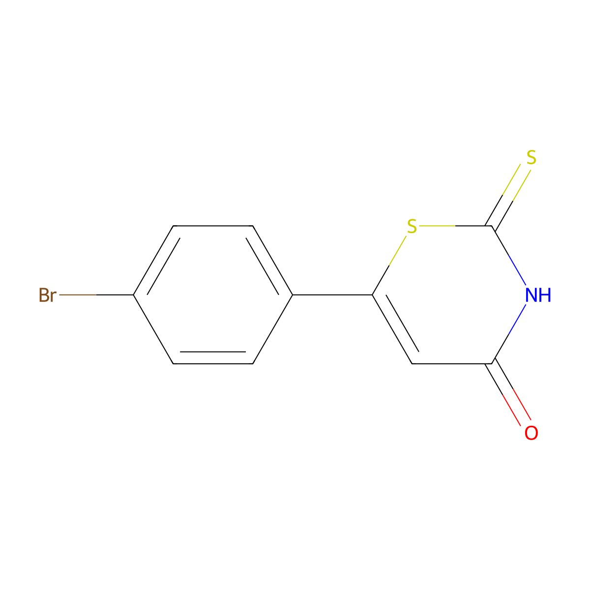 6-(4-Bromophenyl)-2-sulfanylidene-1,3-thiazin-4-one molecular structure, CAS 355430-67-0