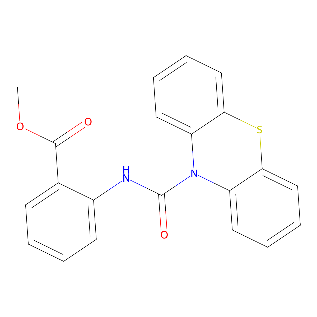 methyl 2-[(10H-phenothiazin-10-ylcarbonyl)amino]benzoate molecular structure, CAS 355430-70-5