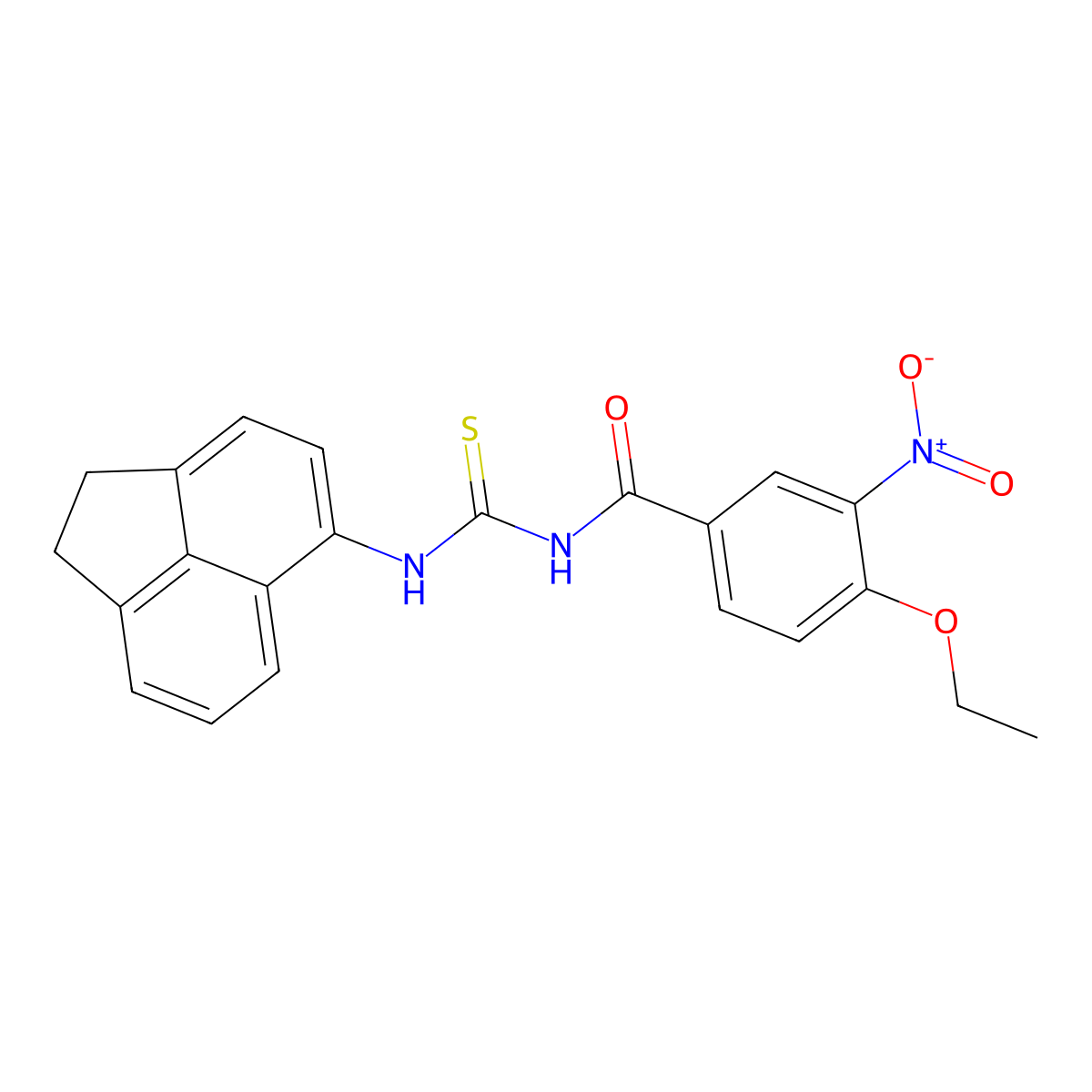 N-(1,2-dihydroacenaphthylen-5-ylcarbamothioyl)-4-ethoxy-3-nitrobenzamide molecular structure, CAS 355430-87-4
