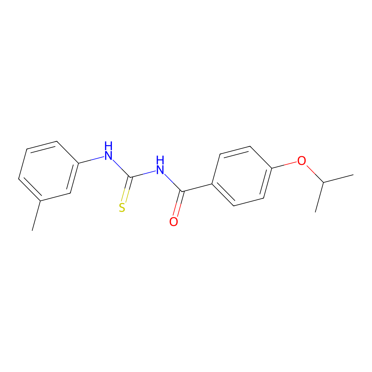 N-(4-isopropoxybenzoyl)-N'-(3-methylphenyl)thiourea molecular structure, CAS 355430-91-0