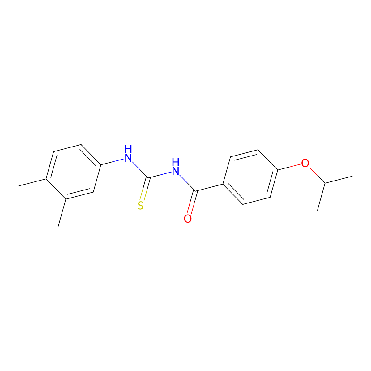 N-[(3,4-dimethylphenyl)carbamothioyl]-4-propan-2-yloxybenzamide molecular structure, CAS 355430-92-1