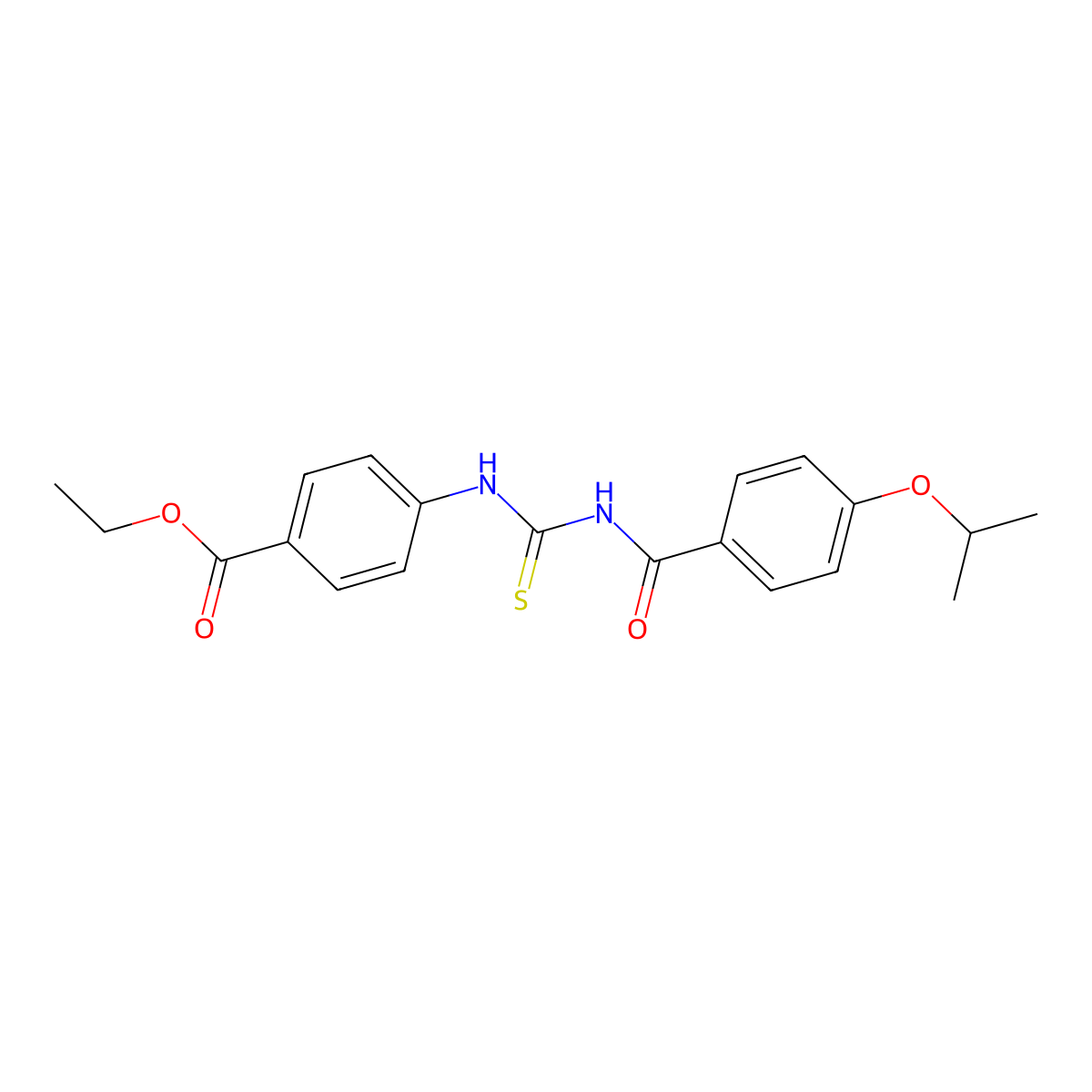 Ethyl 4-[({[4-(propan-2-yloxy)phenyl]carbonyl}carbamothioyl)amino]benzoate molecular structure, CAS 355430-96-5