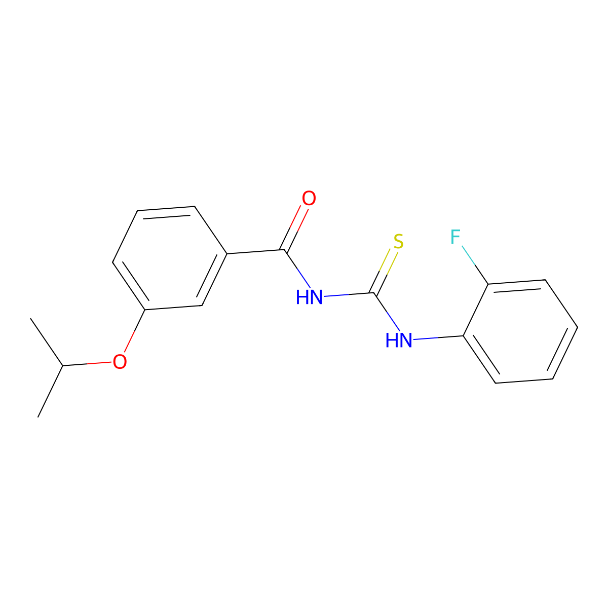 N-[(2-fluorophenyl)carbamothioyl]-3-(propan-2-yloxy)benzamide molecular structure, CAS 355430-98-7