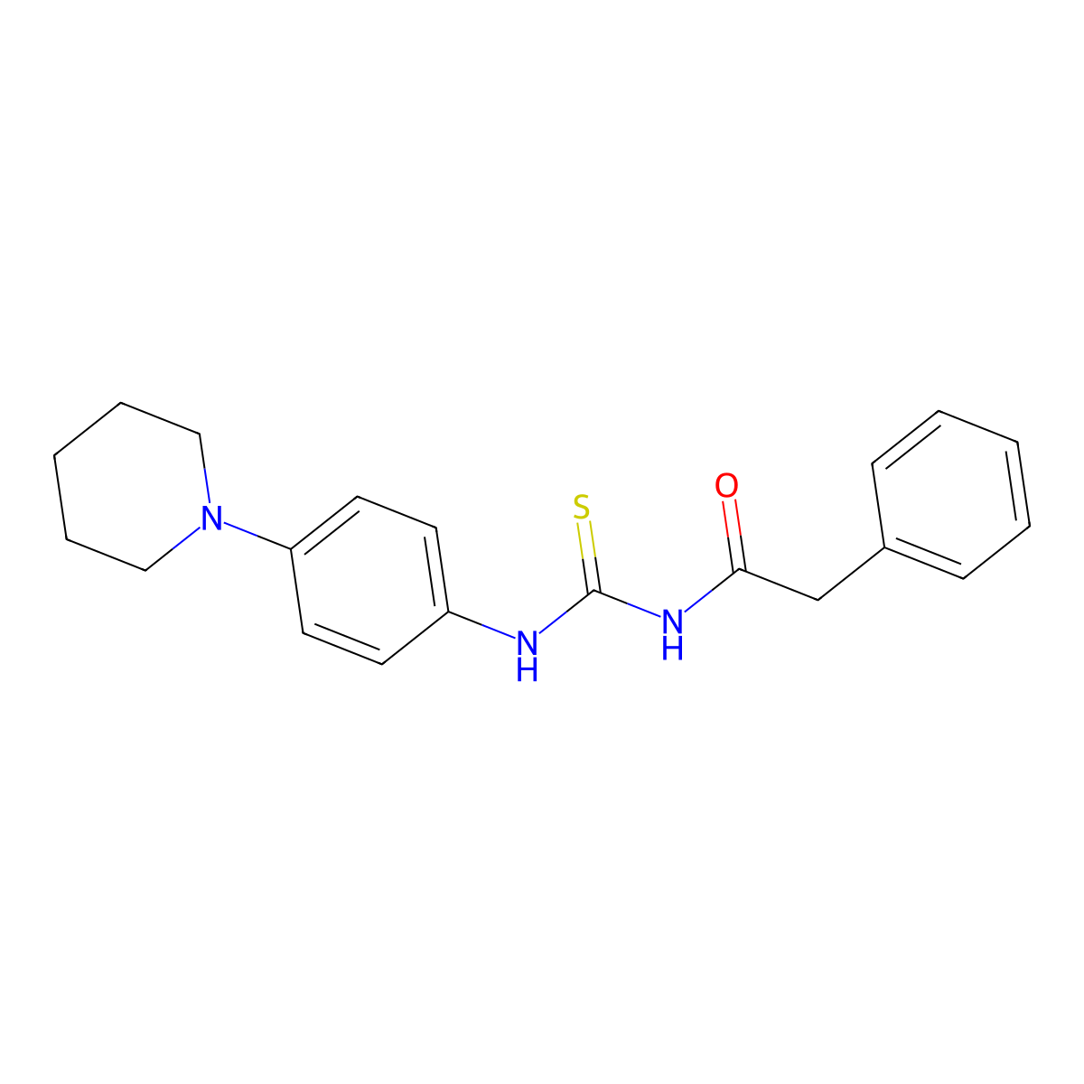 2-phenyl-N-((4-(piperidin-1-yl)phenyl)carbamothioyl)acetamide molecular structure, CAS 355431-03-7