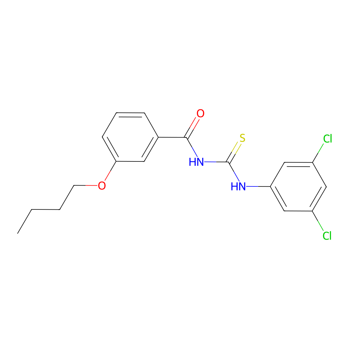 3-butoxy-N-[(3,5-dichlorophenyl)carbamothioyl]benzamide molecular structure, CAS 355431-11-7