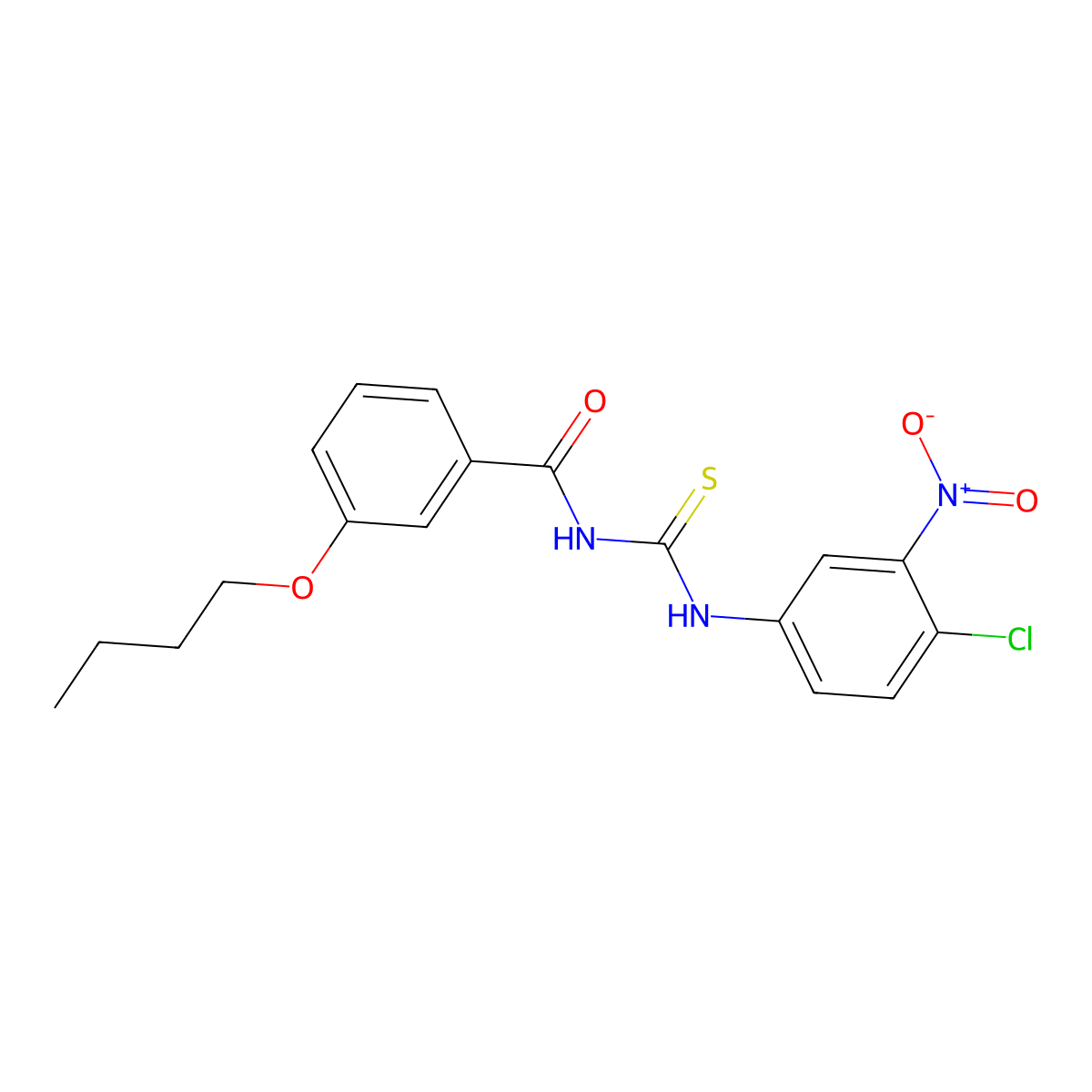 3-butoxy-N-[(4-chloro-3-nitrophenyl)carbamothioyl]benzamide molecular structure, CAS 355431-17-3