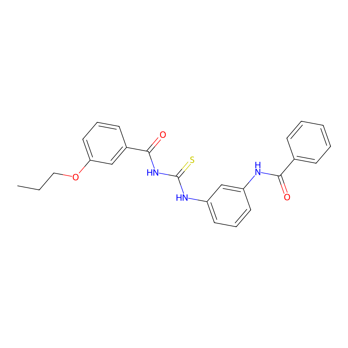 N-[(3-benzamidophenyl)carbamothioyl]-3-propoxybenzamide molecular structure, CAS 355431-23-1