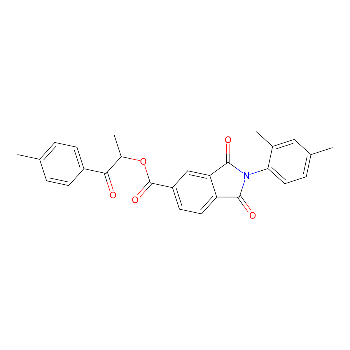 1-(4-methylphenyl)-1-oxopropan-2-yl 2-(2,4-dimethylphenyl)-1,3-dioxo-2,3-dihydro-1H-isoindole-5-carboxylate molecular structure, CAS 355431-38-8