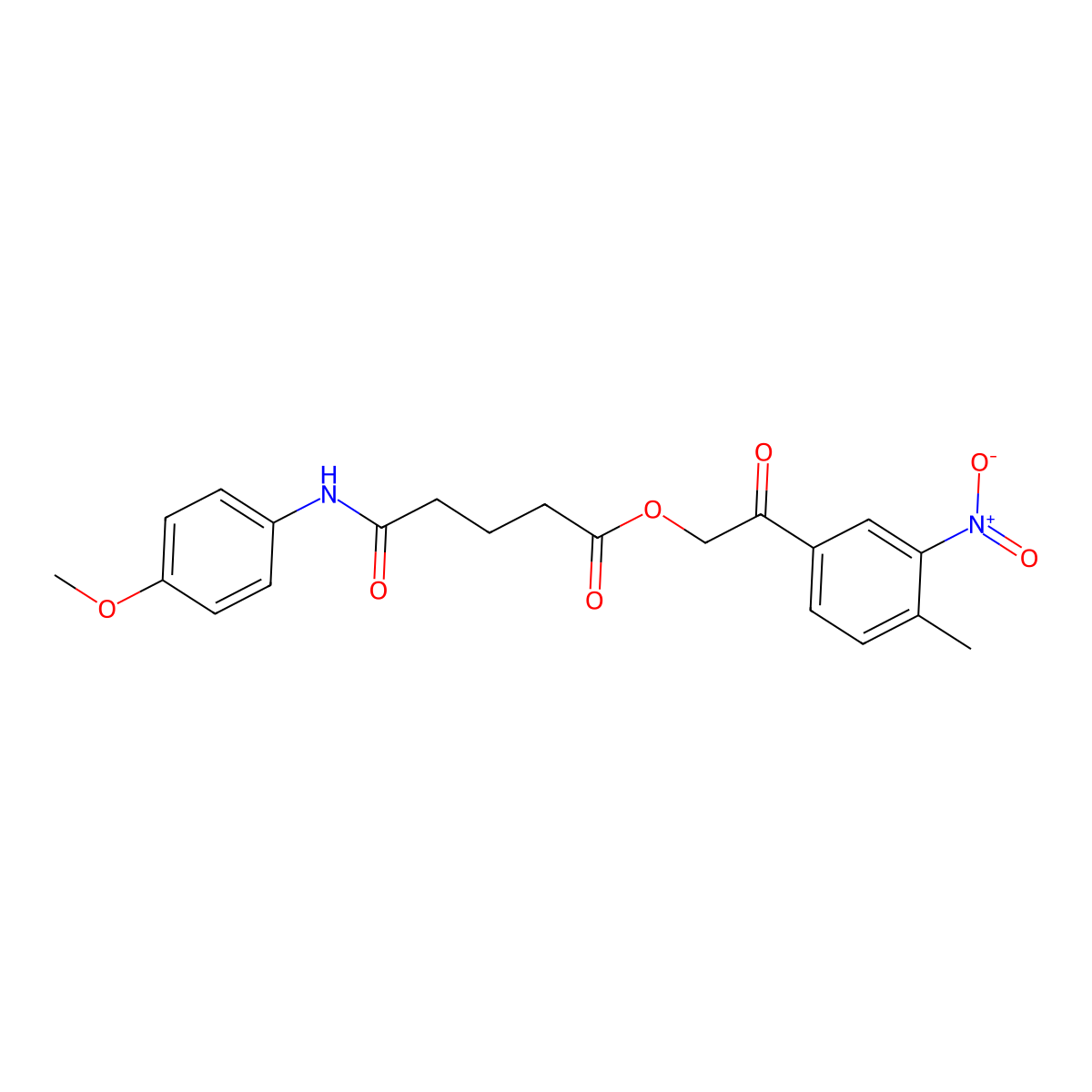 [2-(4-Methyl-3-nitrophenyl)-2-oxoethyl] 5-(4-methoxyanilino)-5-oxopentanoate molecular structure, CAS 355431-75-3