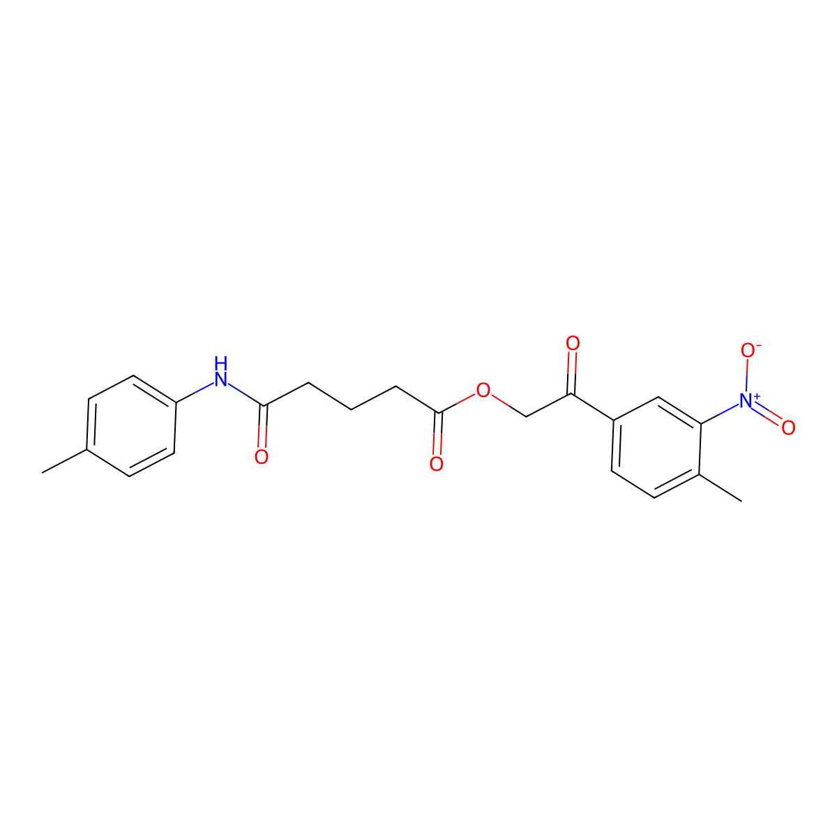 2-(4-Methyl-3-nitrophenyl)-2-oxoethyl 5-[(4-methylphenyl)amino]-5-oxopentanoate molecular structure, CAS 355431-78-6