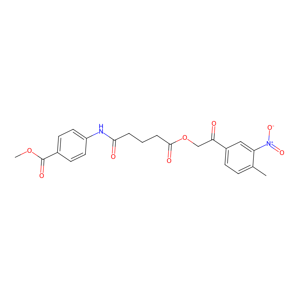 Methyl 4-[[5-[2-(4-methyl-3-nitrophenyl)-2-oxoethoxy]-5-oxopentanoyl]amino]benzoate molecular structure, CAS 355431-82-2