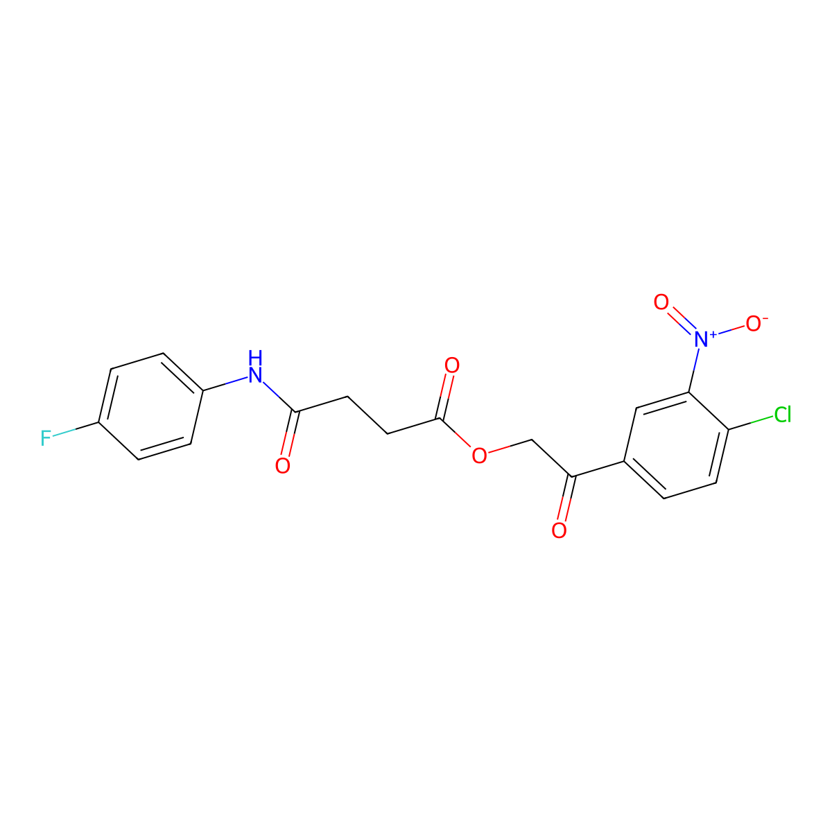[2-(4-Chloro-3-nitrophenyl)-2-oxoethyl] 4-(4-fluoroanilino)-4-oxobutanoate molecular structure, CAS 355432-05-2