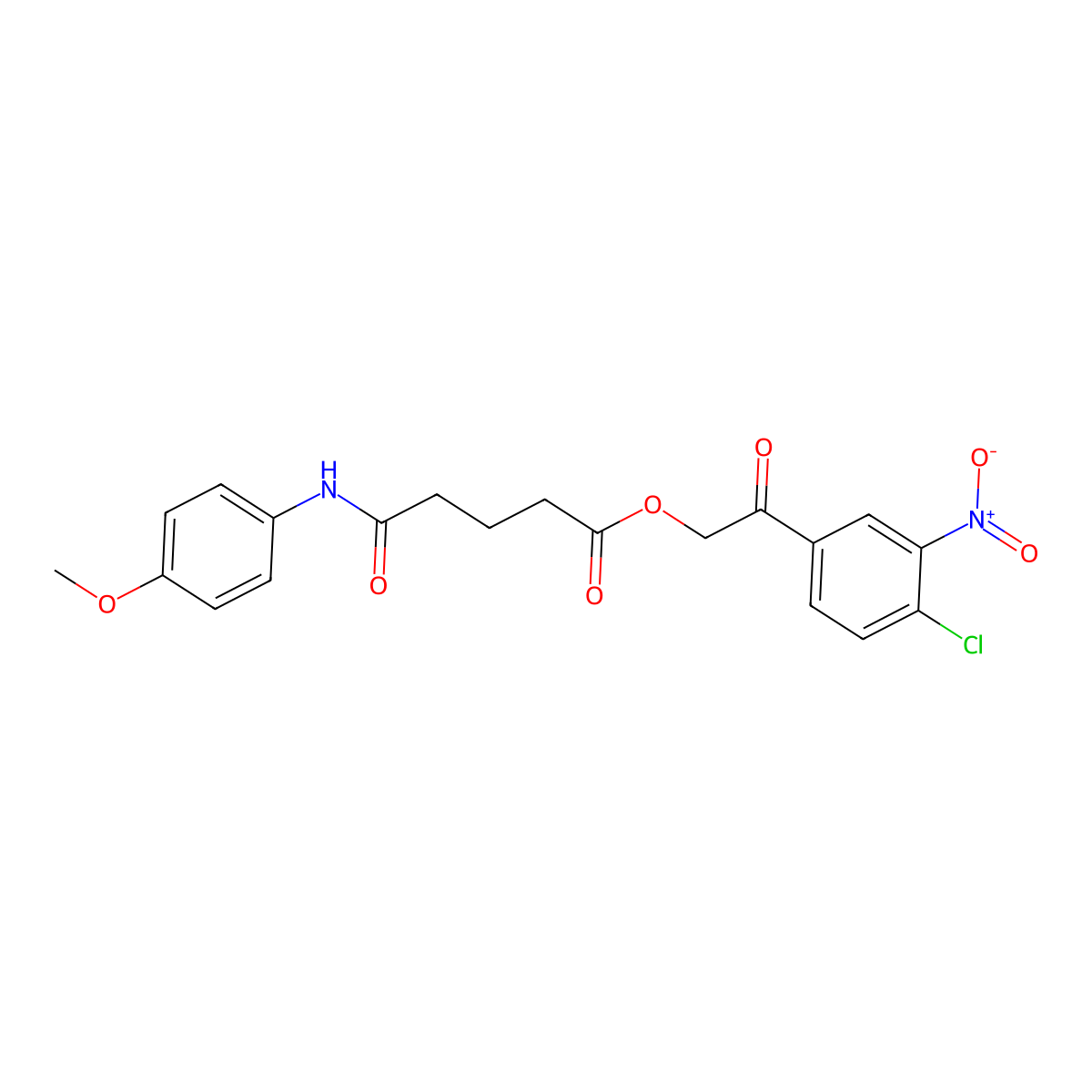[2-(4-Chloro-3-nitrophenyl)-2-oxoethyl] 5-(4-methoxyanilino)-5-oxopentanoate molecular structure, CAS 355432-12-1