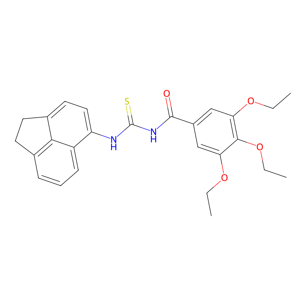 N-(1,2-dihydroacenaphthylen-5-ylcarbamothioyl)-3,4,5-triethoxybenzamide molecular structure, CAS 355432-31-4