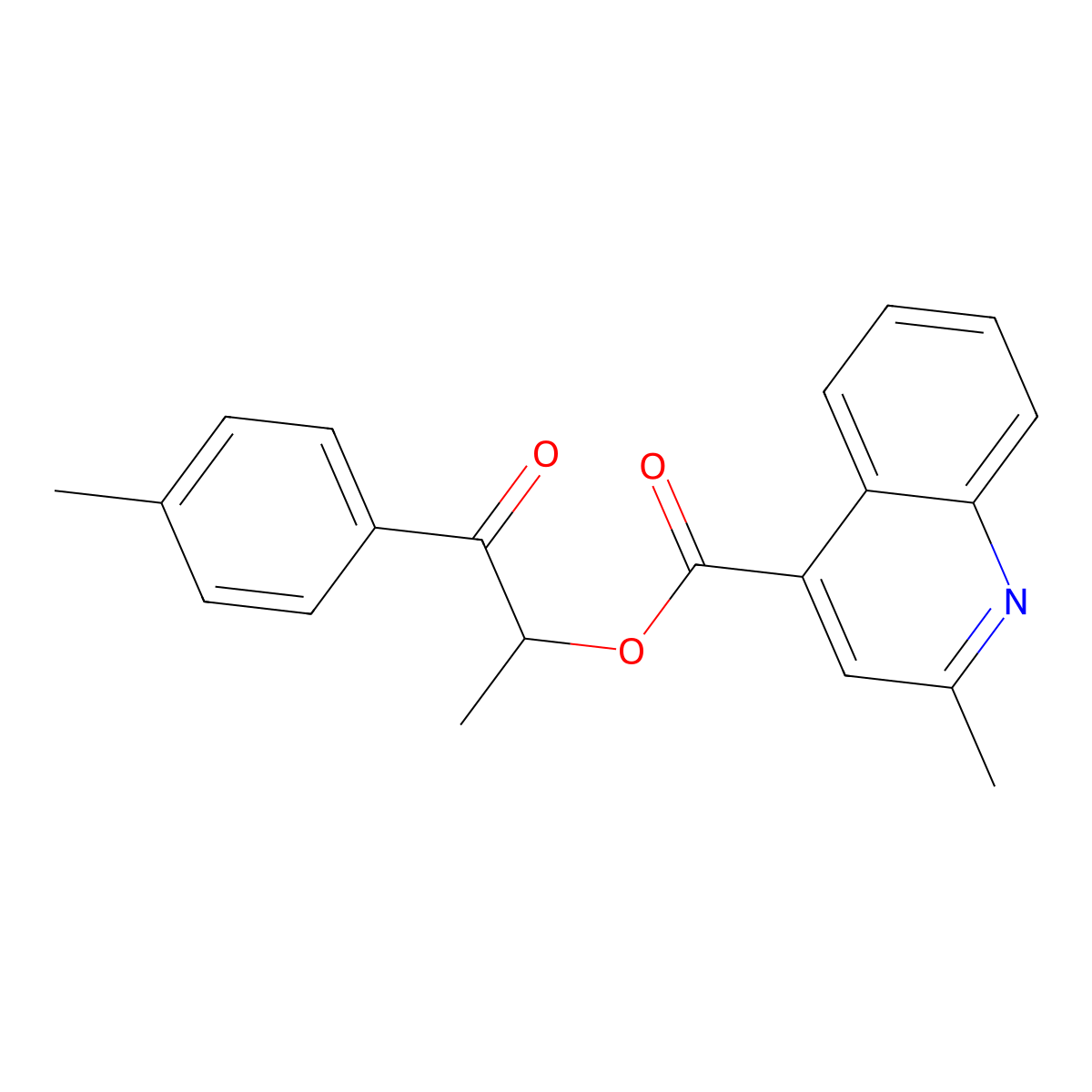 1-(4-Methylphenyl)-1-oxopropan-2-yl 2-methylquinoline-4-carboxylate molecular structure, CAS 355432-90-5