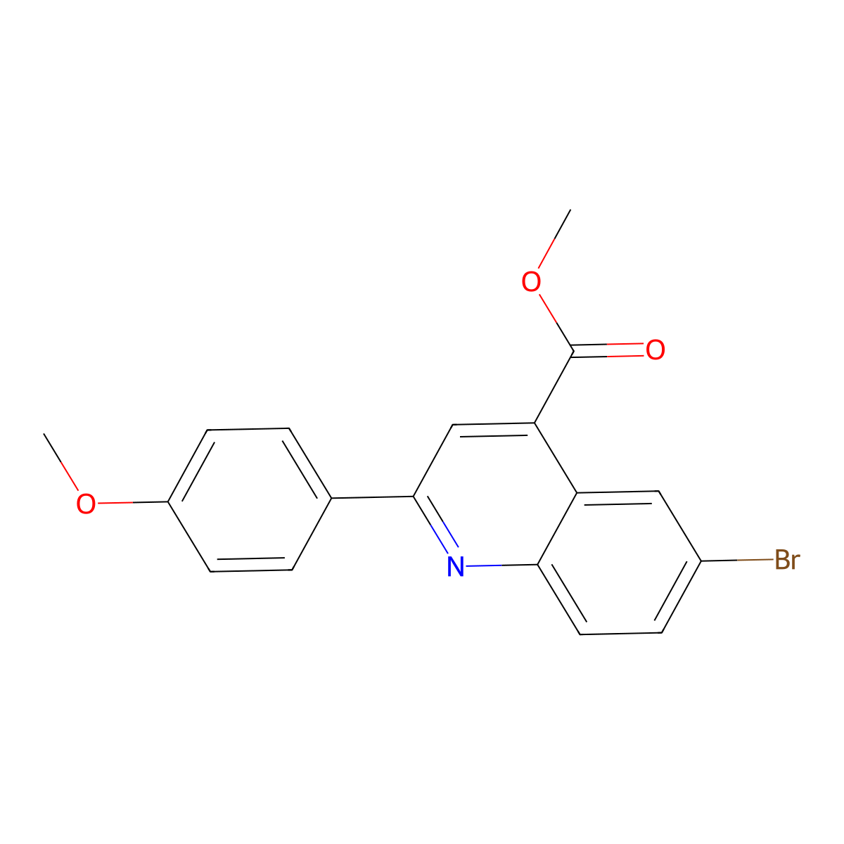 Methyl 6-bromo-2-(4-methoxyphenyl)-4-quinolinecarboxylate molecular structure, CAS 355432-91-6