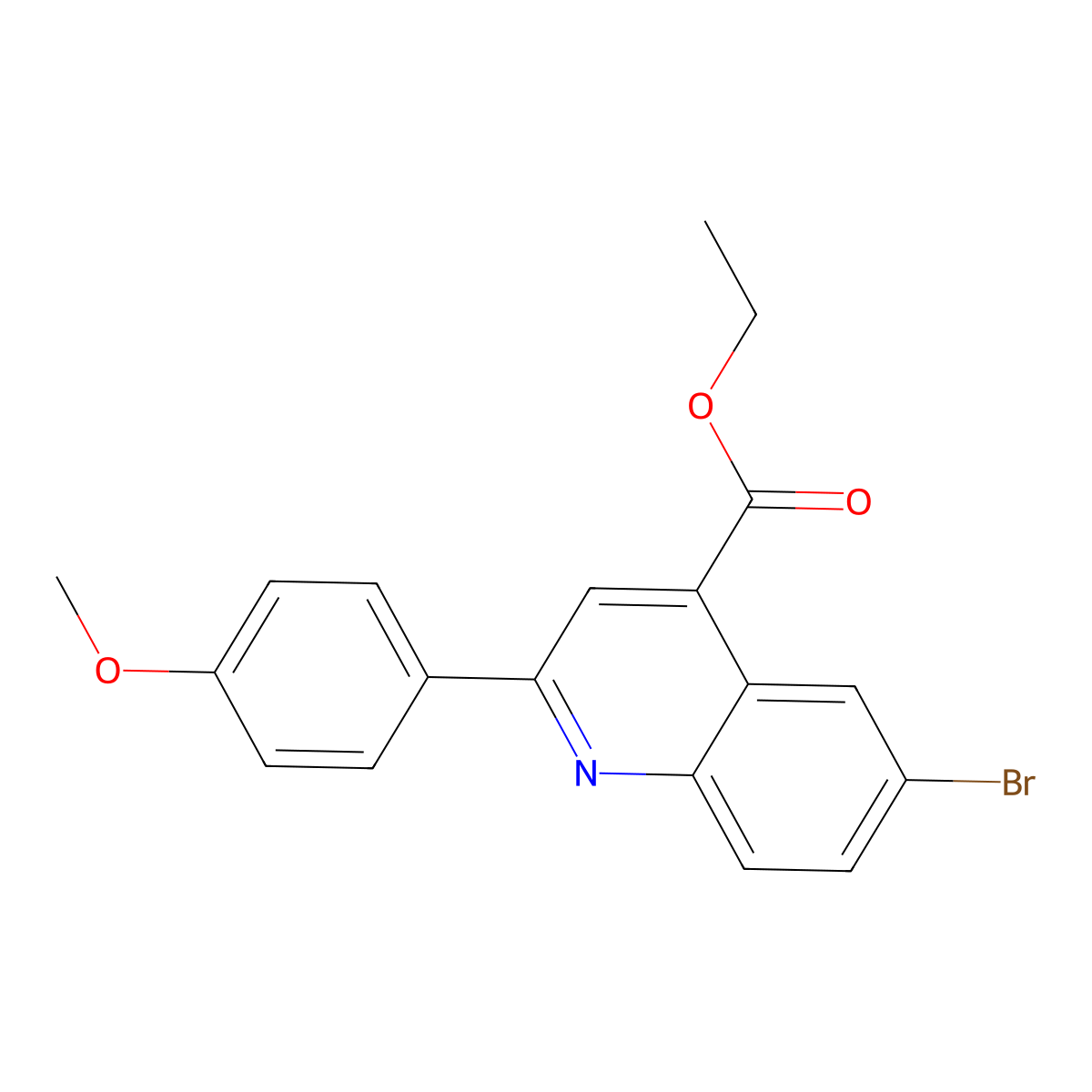 Ethyl 6-bromo-2-(4-methoxyphenyl)quinoline-4-carboxylate molecular structure, CAS 355432-92-7