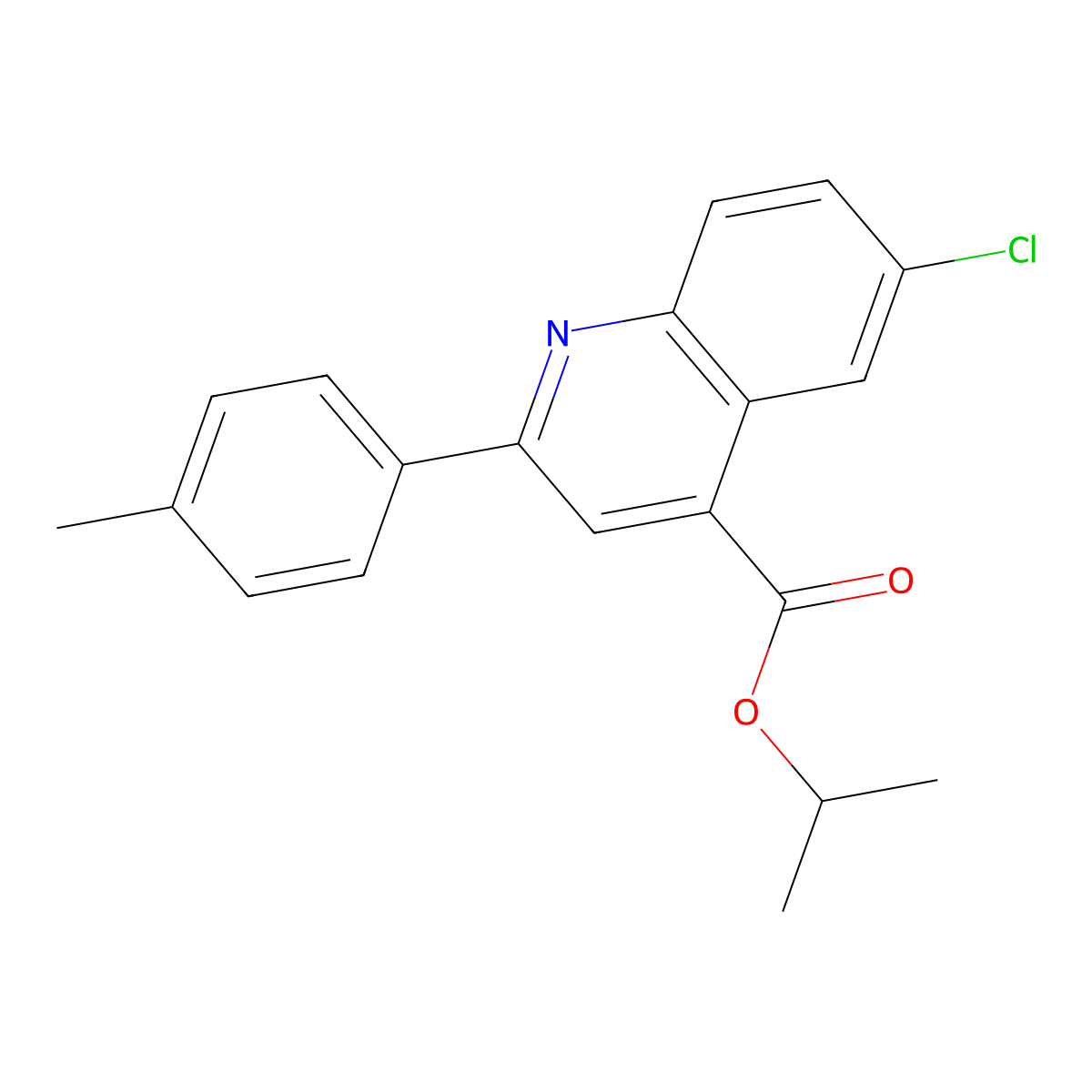 Isopropyl 6-chloro-2-(4-methylphenyl)-4-quinolinecarboxylate molecular structure, CAS 355432-97-2