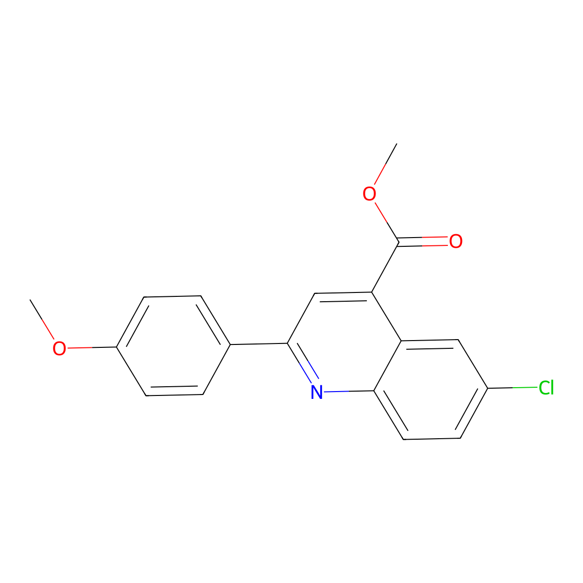 Methyl 6-chloro-2-(4-methoxyphenyl)quinoline-4-carboxylate molecular structure, CAS 355432-98-3