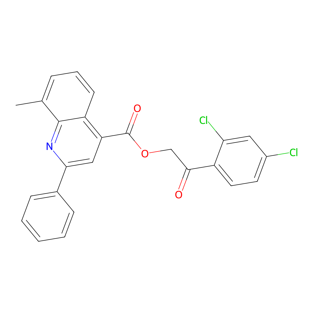 2-(2,4-Dichlorophenyl)-2-oxoethyl 8-methyl-2-phenyl-4-quinolinecarboxylate molecular structure, CAS 355433-09-9