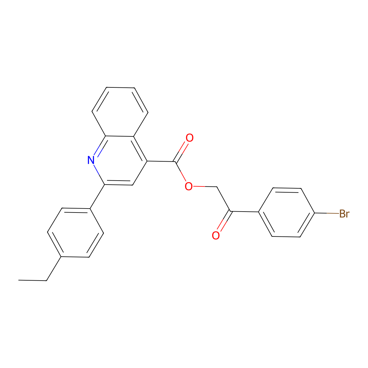 2-(4-Bromophenyl)-2-oxoethyl 2-(4-ethylphenyl)-4-quinolinecarboxylate molecular structure, CAS 355433-14-6