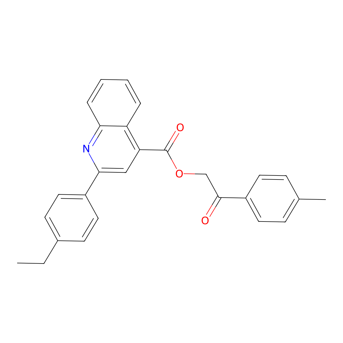 2-(4-Methylphenyl)-2-oxoethyl 2-(4-ethylphenyl)-4-quinolinecarboxylate molecular structure, CAS 355433-15-7