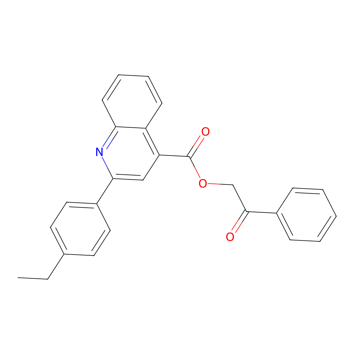 2-Oxo-2-phenylethyl 2-(4-ethylphenyl)-4-quinolinecarboxylate molecular structure, CAS 355433-16-8