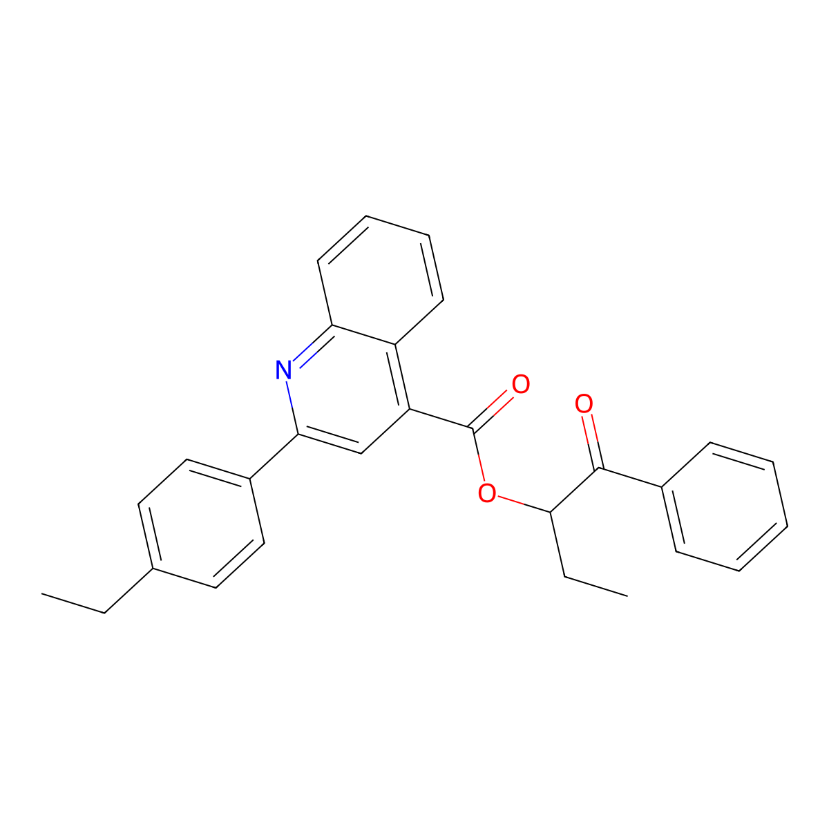1-Oxo-1-phenylbutan-2-yl 2-(4-ethylphenyl)quinoline-4-carboxylate molecular structure, CAS 355433-19-1
