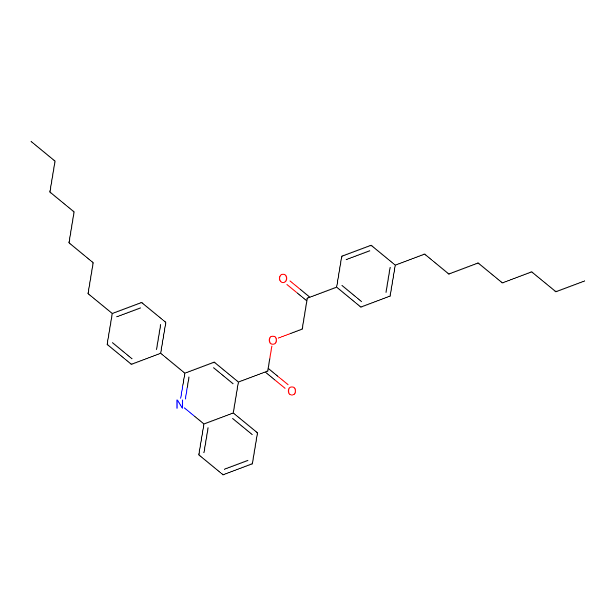 2-(4-Heptylphenyl)-2-oxoethyl 2-(4-heptylphenyl)quinoline-4-carboxylate molecular structure, CAS 355433-31-7