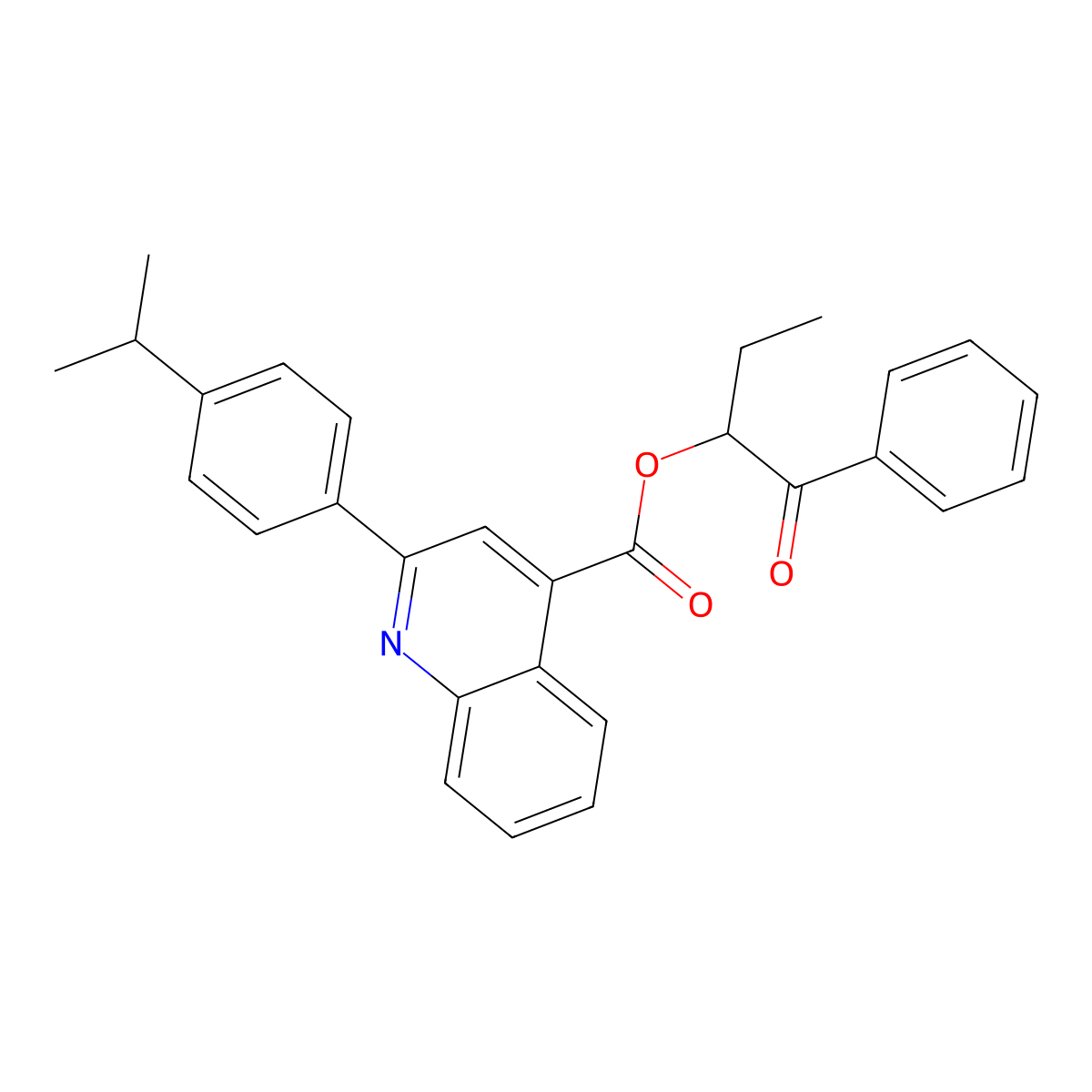 1-Benzoylpropyl 2-(4-isopropylphenyl)-4-quinolinecarboxylate molecular structure, CAS 355433-34-0
