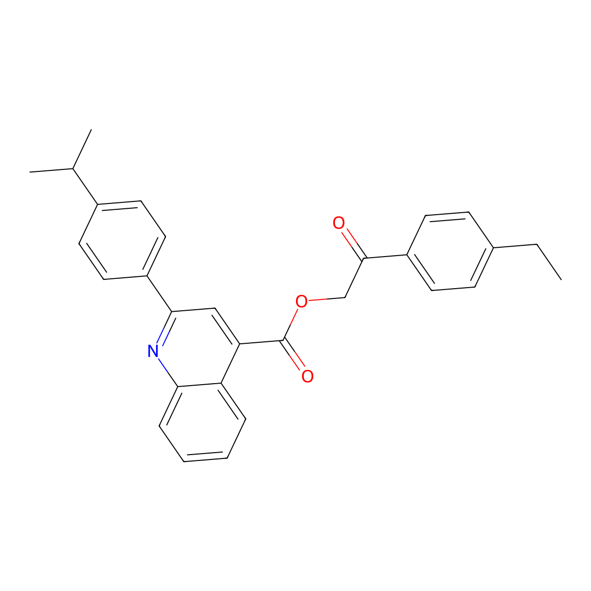 2-(4-Ethylphenyl)-2-oxoethyl 2-(4-isopropylphenyl)-4-quinolinecarboxylate molecular structure, CAS 355433-35-1