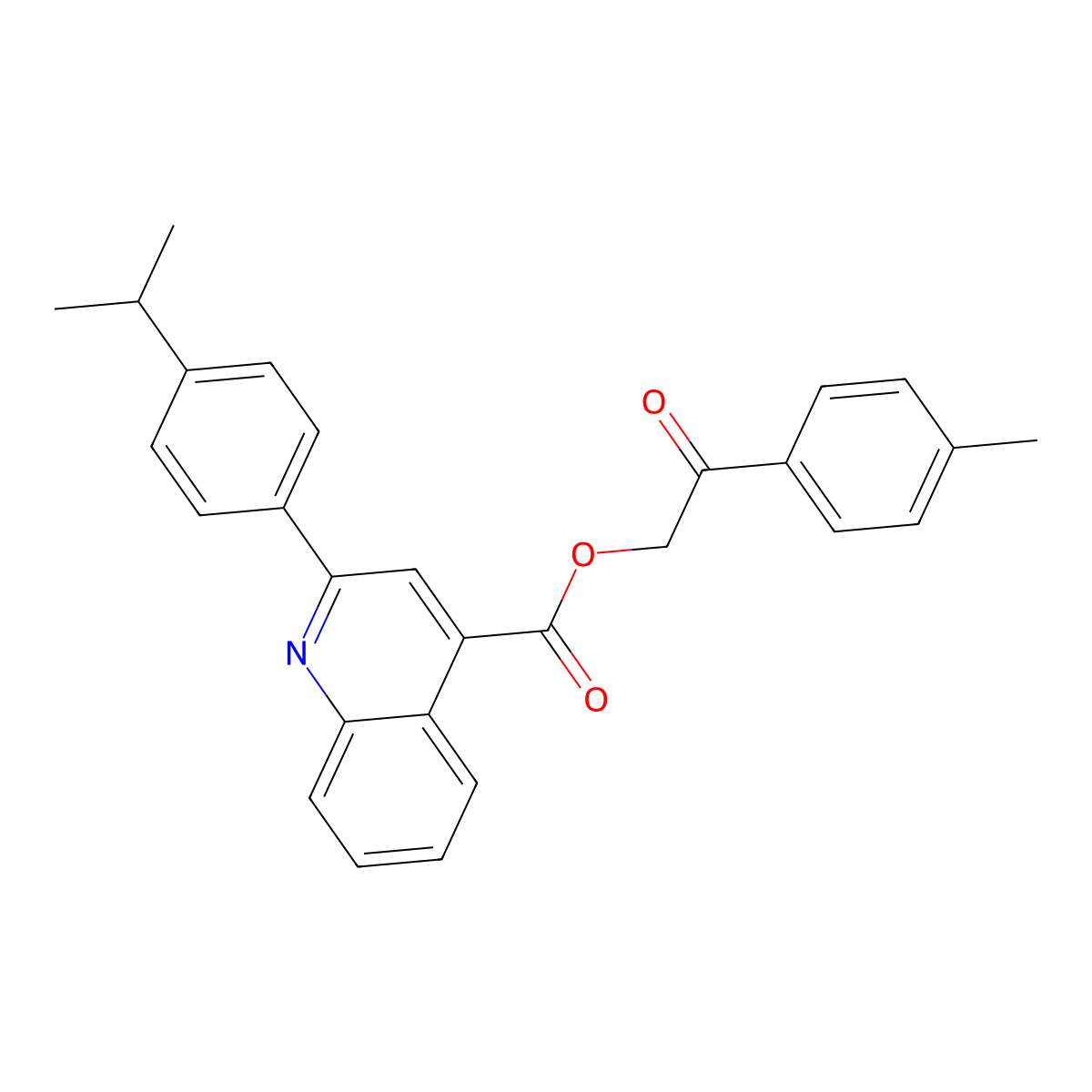 2-(4-Methylphenyl)-2-oxoethyl 2-(4-isopropylphenyl)-4-quinolinecarboxylate molecular structure, CAS 355433-37-3