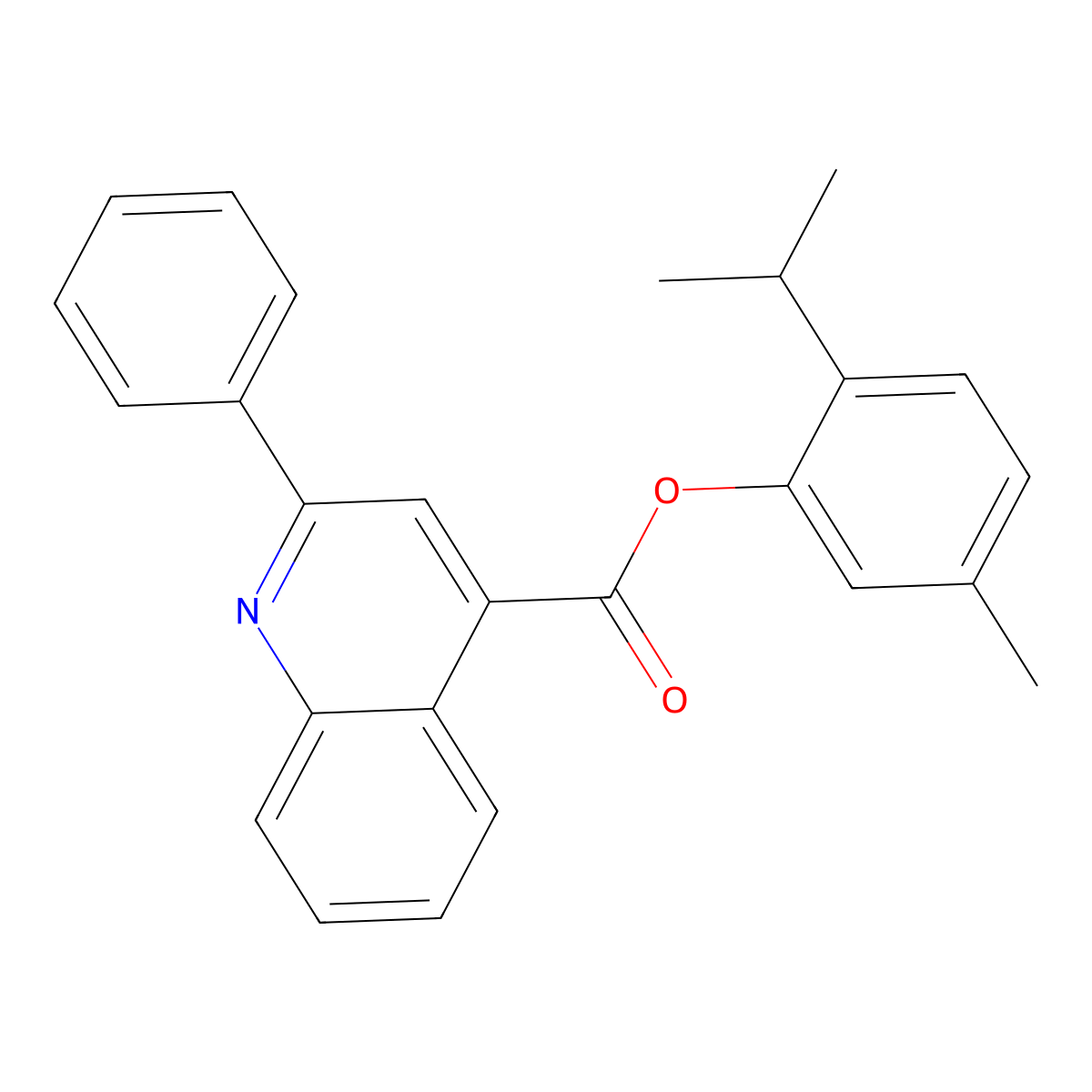 2-Isopropyl-5-methylphenyl 2-phenyl-4-quinolinecarboxylate molecular structure, CAS 355433-55-5