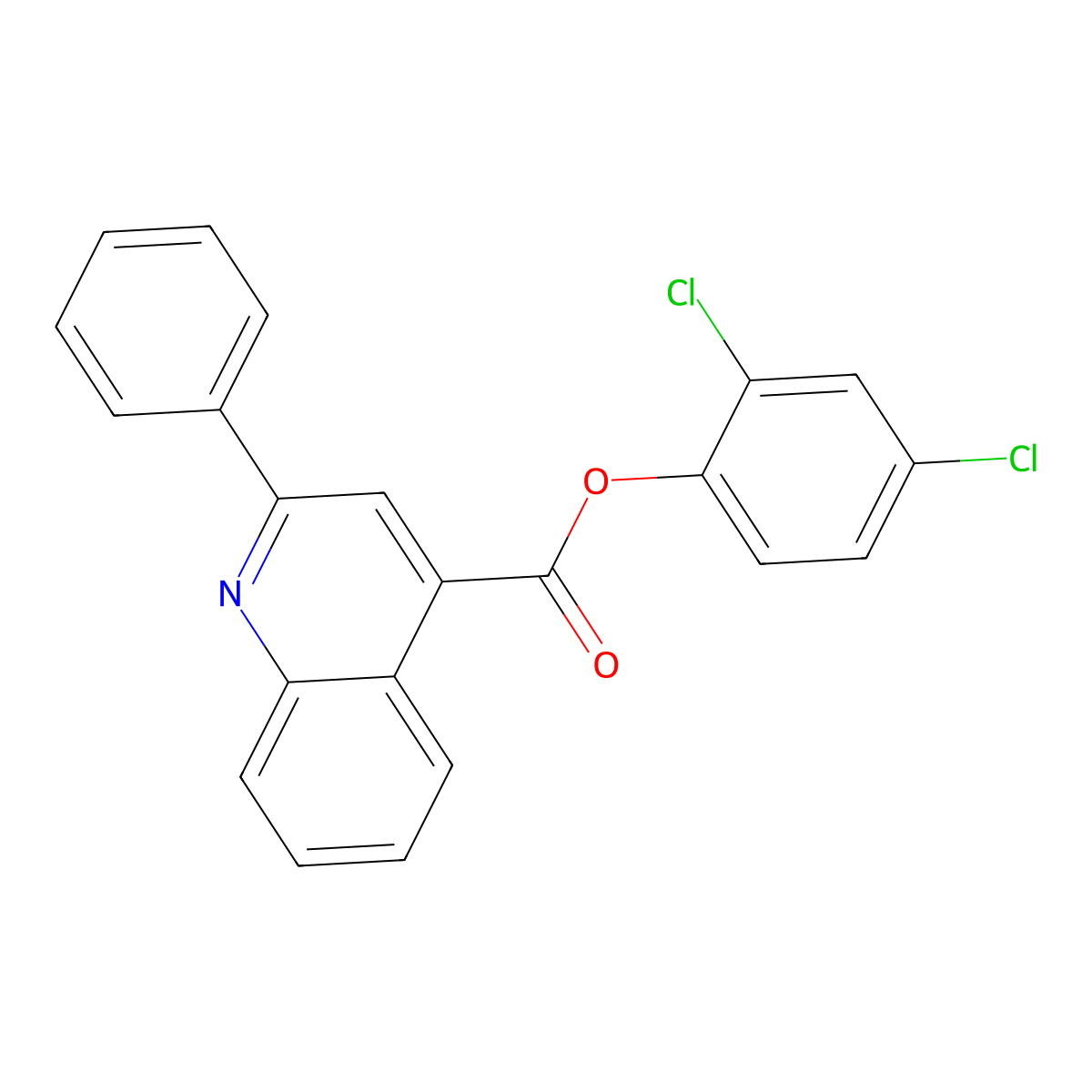 2,4-Dichlorophenyl 2-phenyl-4-quinolinecarboxylate molecular structure, CAS 355433-56-6
