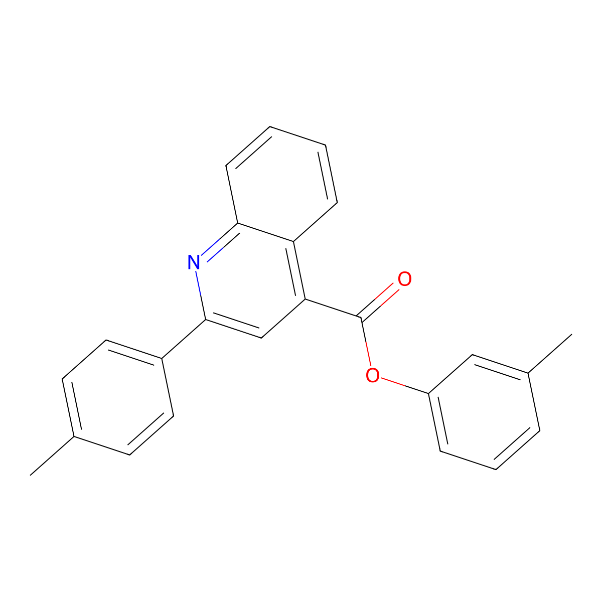 3-Methylphenyl 2-(4-methylphenyl)-4-quinolinecarboxylate molecular structure, CAS 355433-57-7