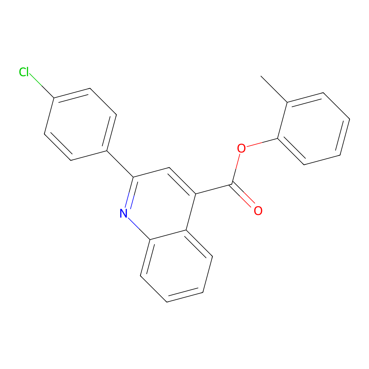 2-Methylphenyl 2-(4-chlorophenyl)-4-quinolinecarboxylate molecular structure, CAS 355433-63-5