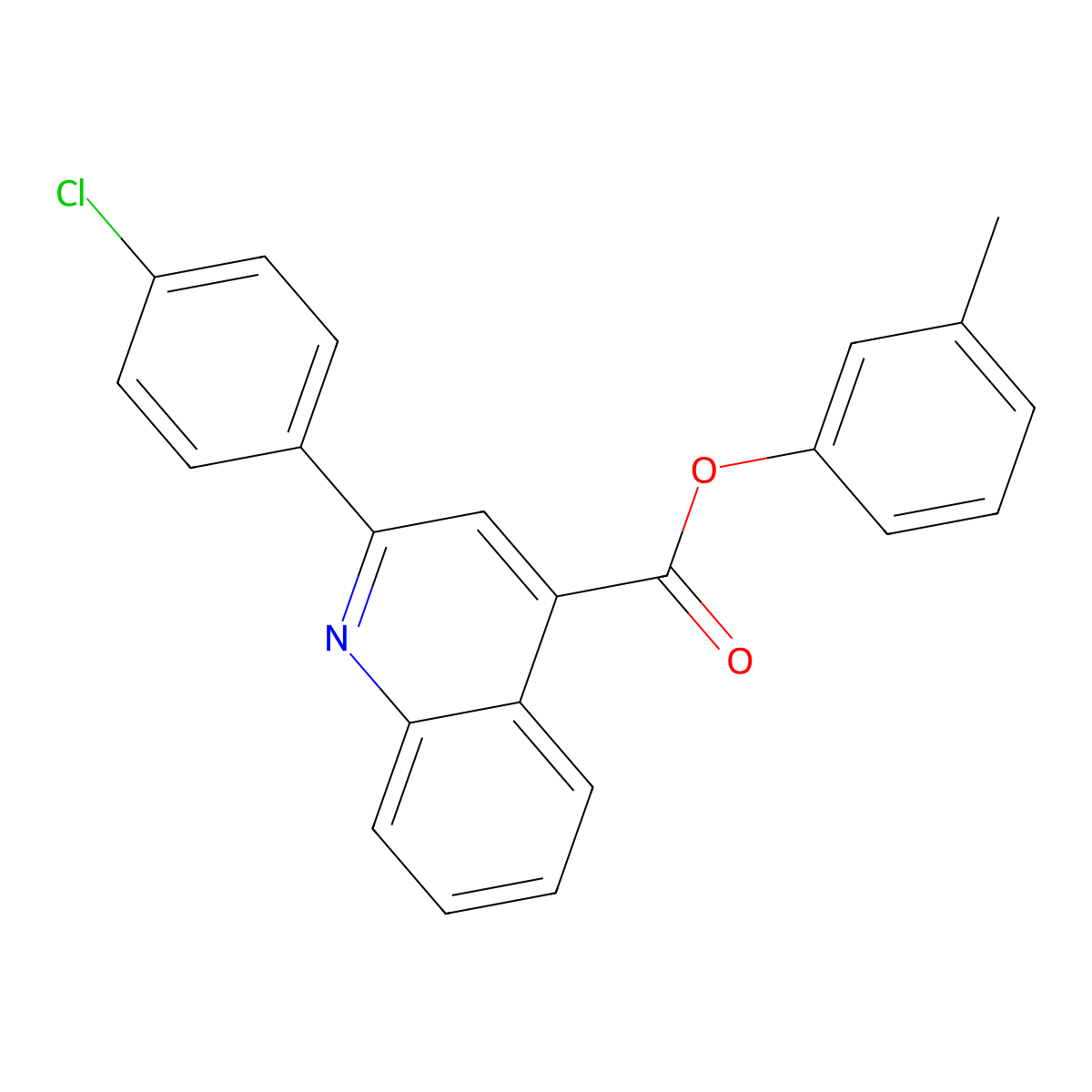 3-Methylphenyl 2-(4-chlorophenyl)-4-quinolinecarboxylate molecular structure, CAS 355433-64-6