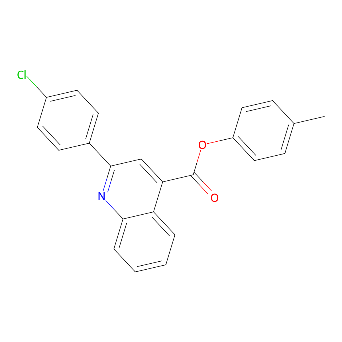 4-Methylphenyl 2-(4-chlorophenyl)quinoline-4-carboxylate molecular structure, CAS 355433-65-7