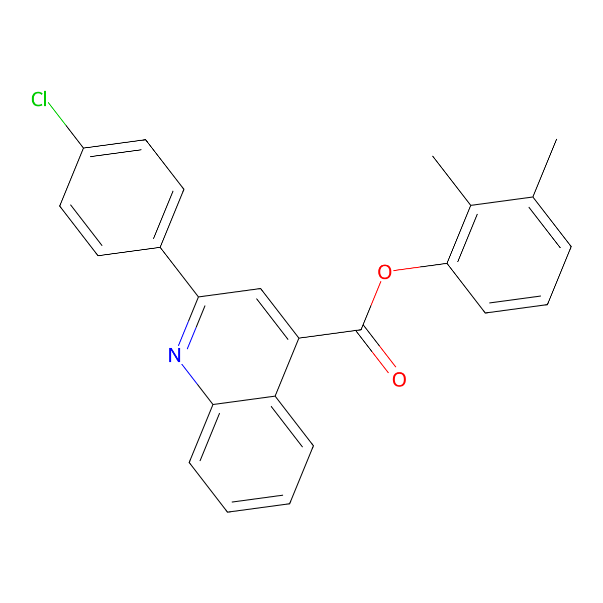 2,3-Dimethylphenyl 2-(4-chlorophenyl)-4-quinolinecarboxylate molecular structure, CAS 355433-66-8