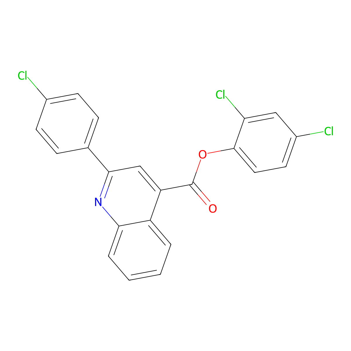 2,4-Dichlorophenyl 2-(4-chlorophenyl)-4-quinolinecarboxylate molecular structure, CAS 355433-68-0