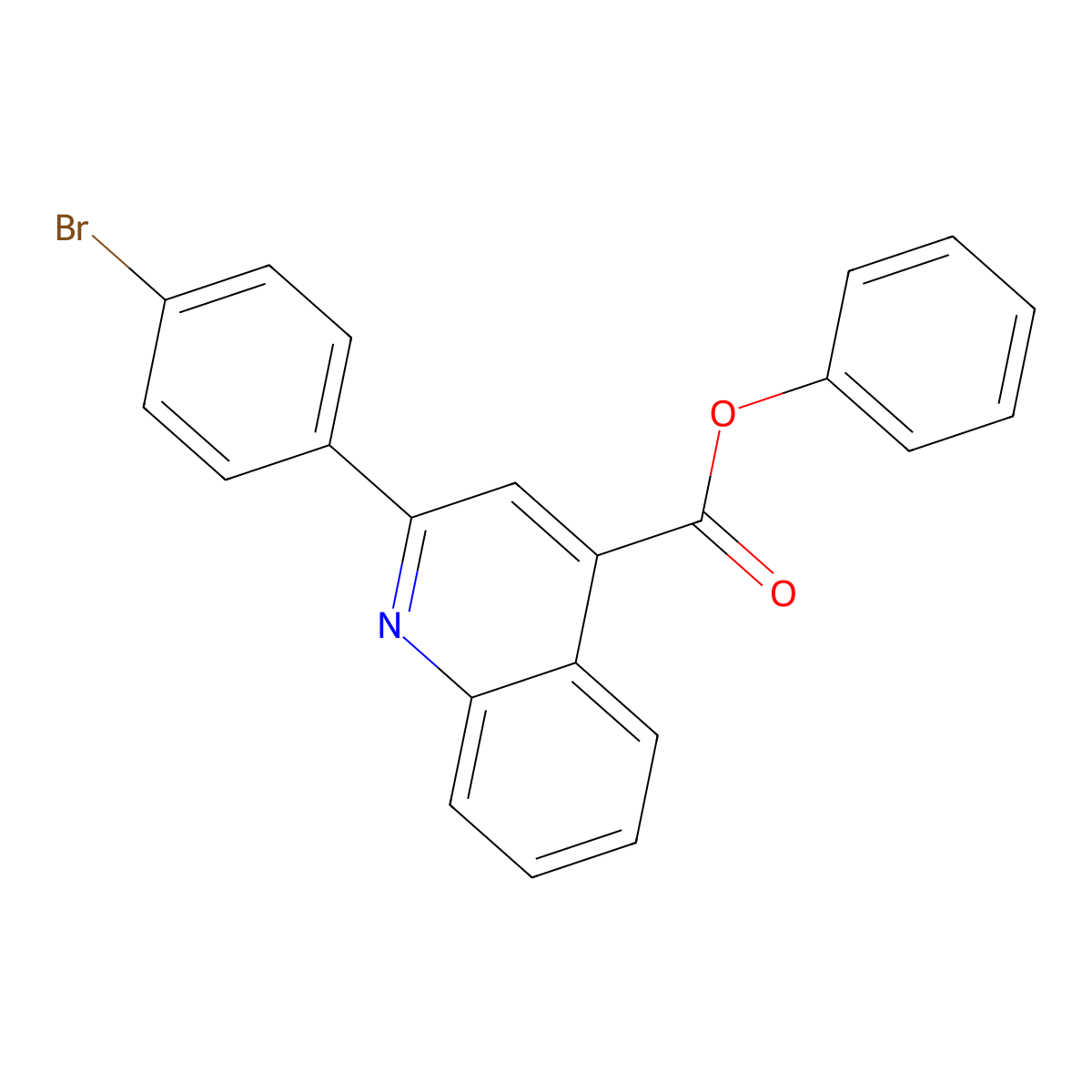 Phenyl 2-(4-bromophenyl)quinoline-4-carboxylate molecular structure, CAS 355433-69-1