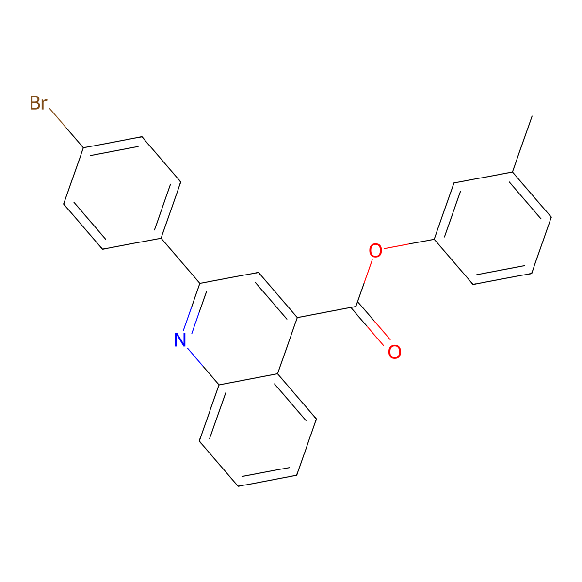 3-Methylphenyl 2-(4-bromophenyl)-4-quinolinecarboxylate molecular structure, CAS 355433-71-5