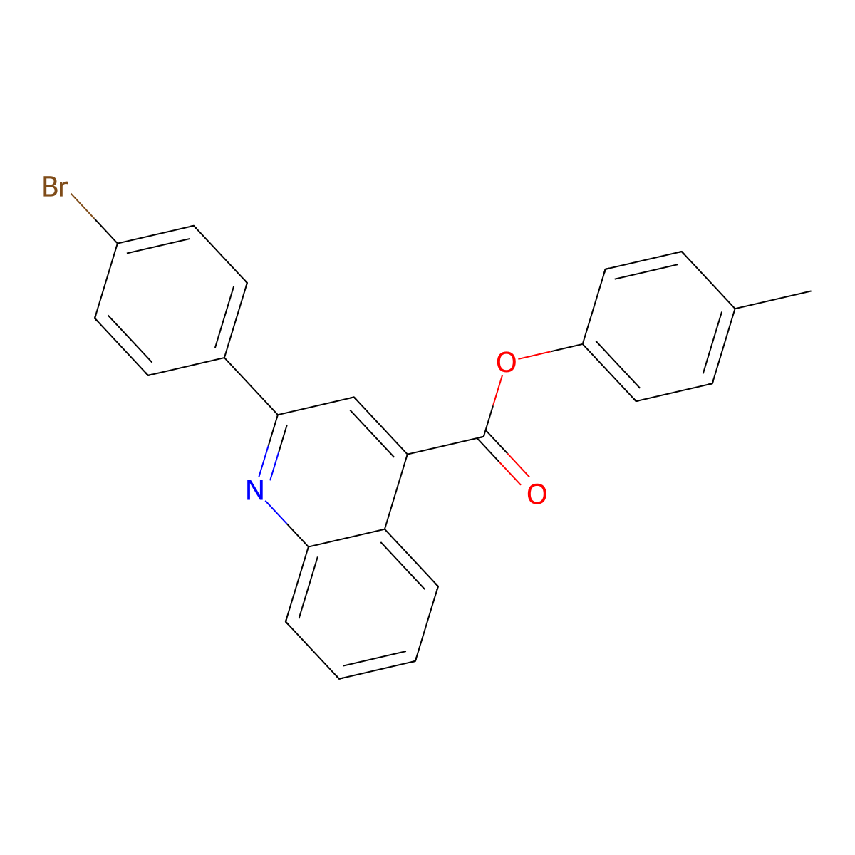 4-Methylphenyl 2-(4-bromophenyl)-4-quinolinecarboxylate molecular structure, CAS 355433-72-6