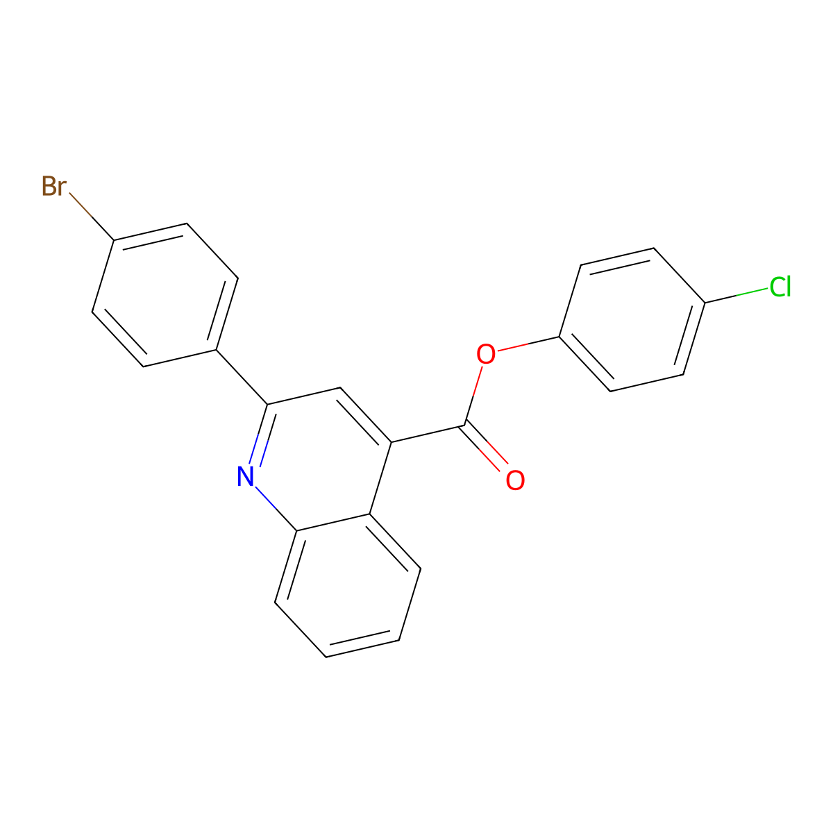4-Chlorophenyl 2-(4-bromophenyl)-4-quinolinecarboxylate molecular structure, CAS 355433-73-7