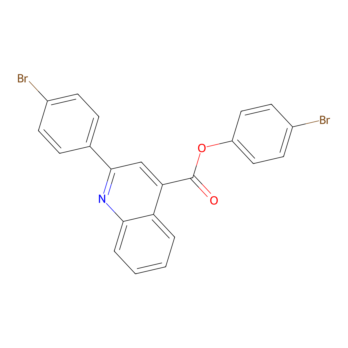 4-Bromophenyl 2-(4-bromophenyl)-4-quinolinecarboxylate molecular structure, CAS 355433-74-8