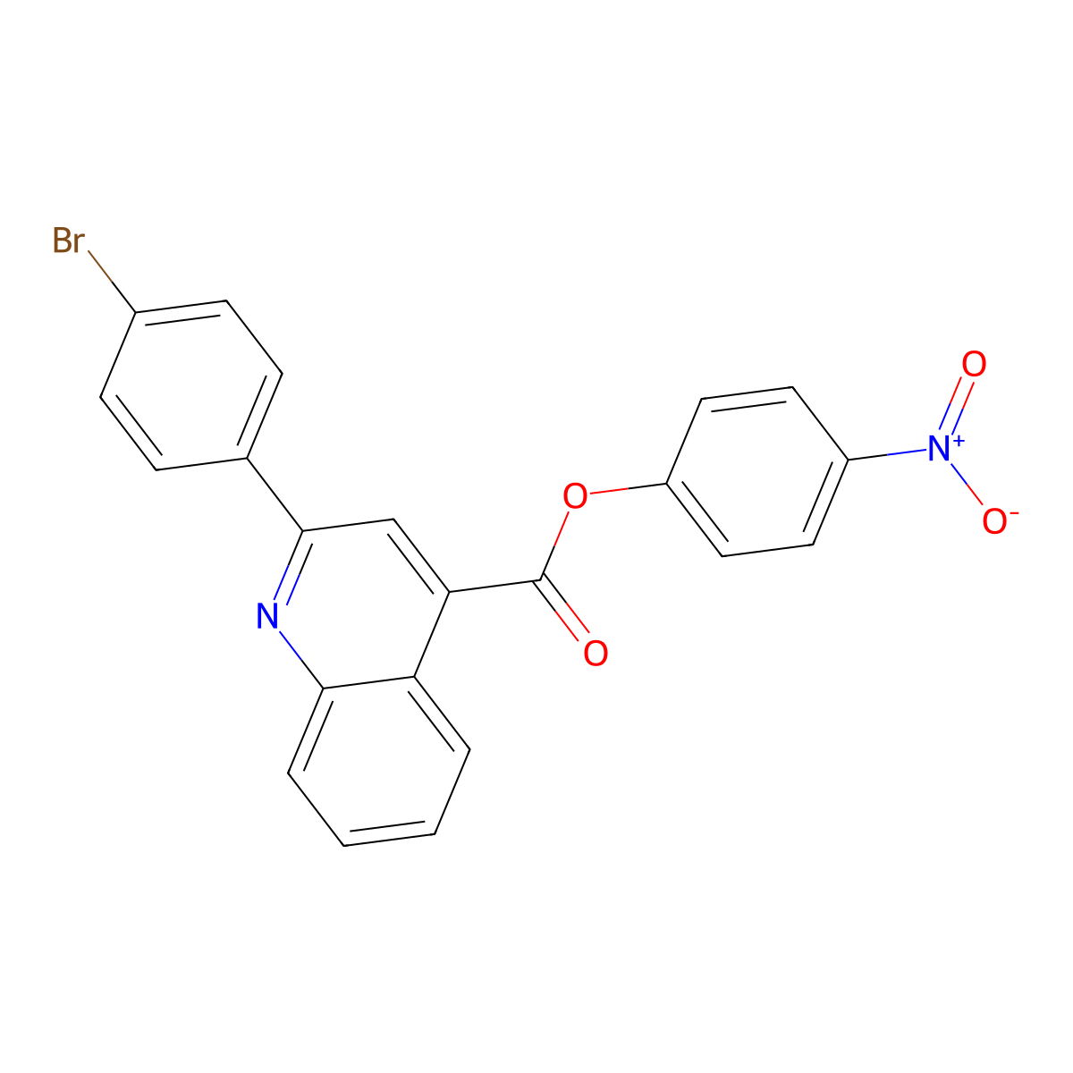 4-Nitrophenyl 2-(4-bromophenyl)quinoline-4-carboxylate molecular structure, CAS 355433-75-9