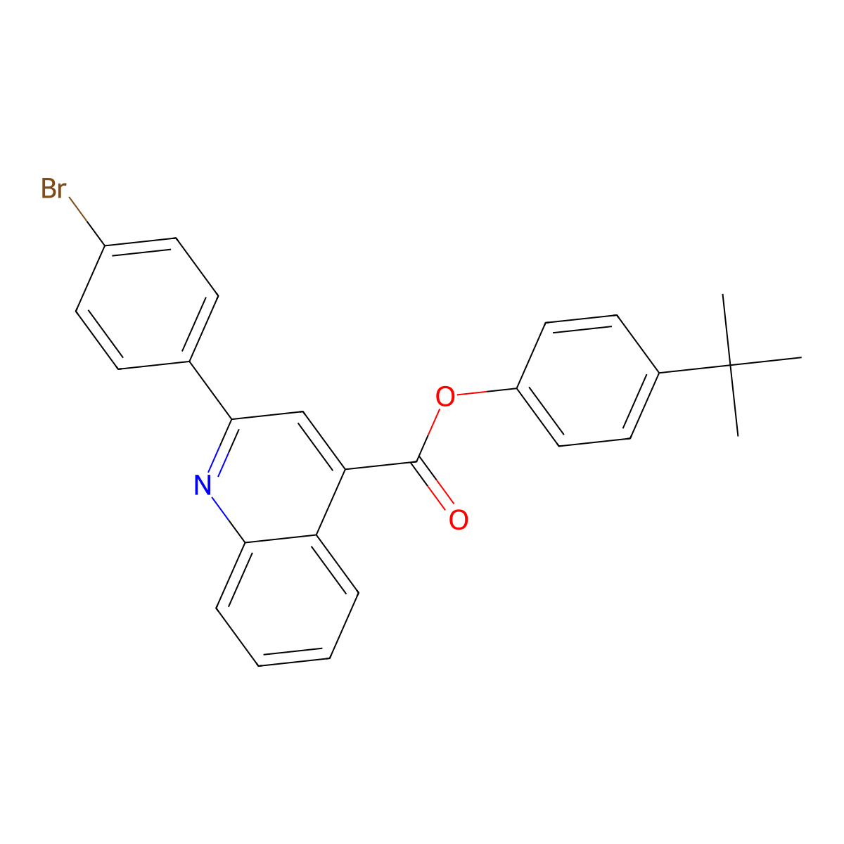 4-Tert-butylphenyl 2-(4-bromophenyl)-4-quinolinecarboxylate molecular structure, CAS 355433-78-2