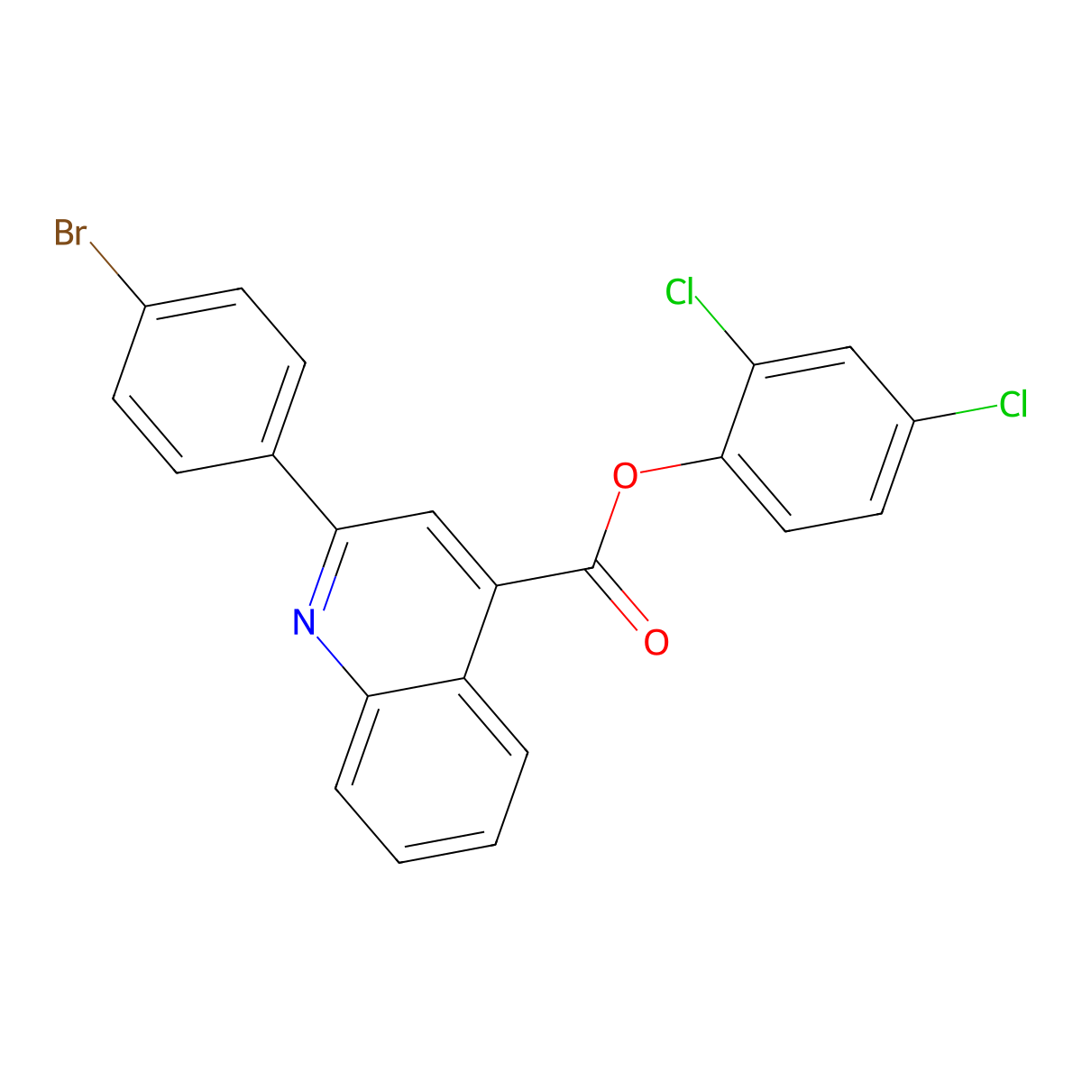 2,4-Dichlorophenyl 2-(4-bromophenyl)-4-quinolinecarboxylate molecular structure, CAS 355433-82-8