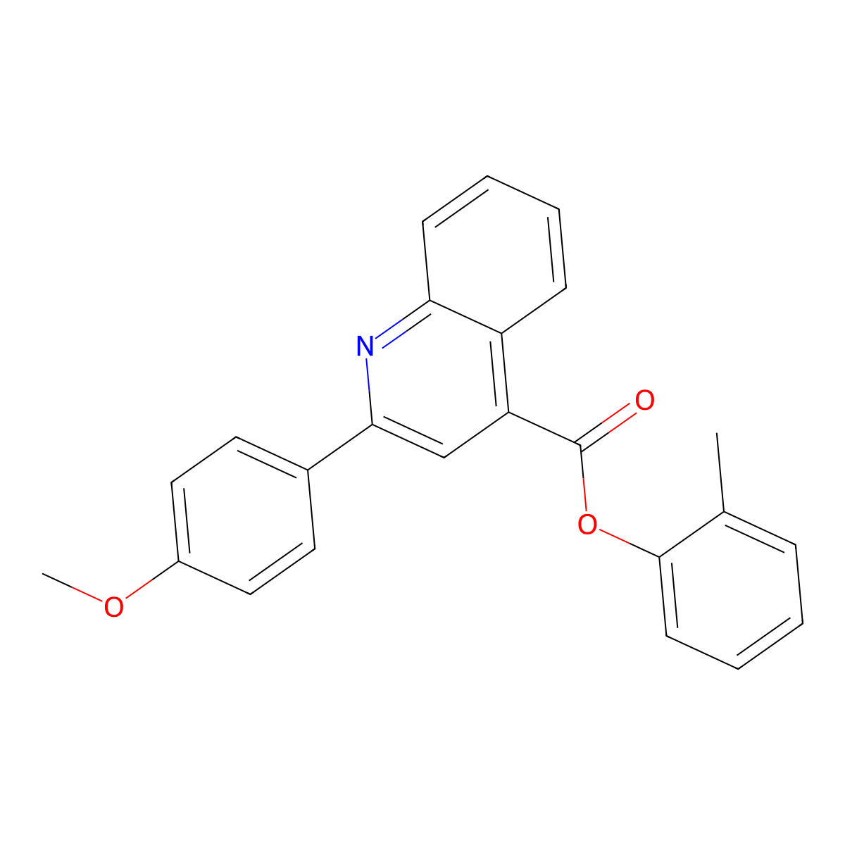 2-Methylphenyl 2-(4-methoxyphenyl)quinoline-4-carboxylate molecular structure, CAS 355433-83-9